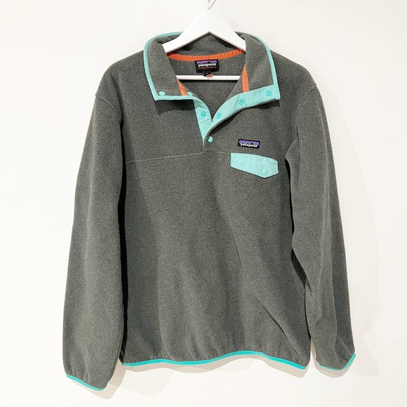 Patagonia Jackets & Blazers - Patagonia Synchilla Lightweight Snap-T Fleece Pullover Oatmeal/Fresh Teal XL